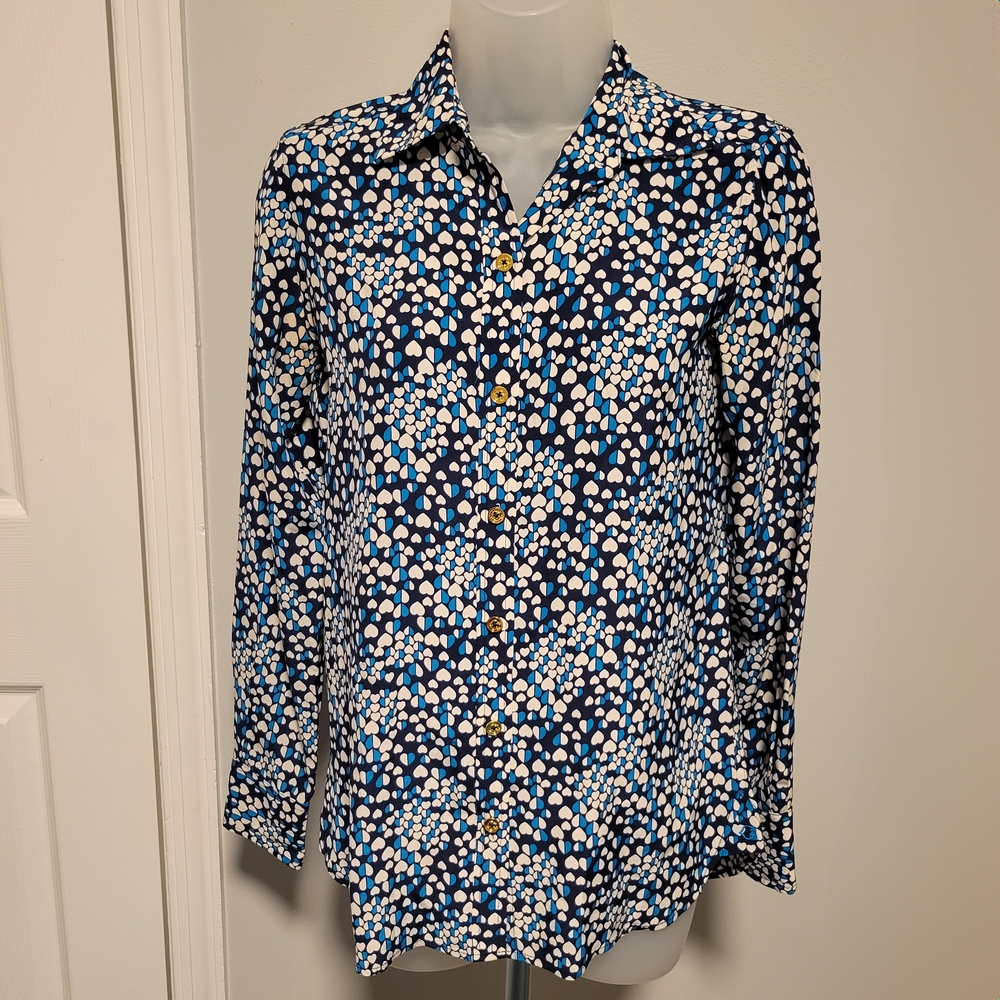 C Wonder Women's Blue Hearts 100% Silk